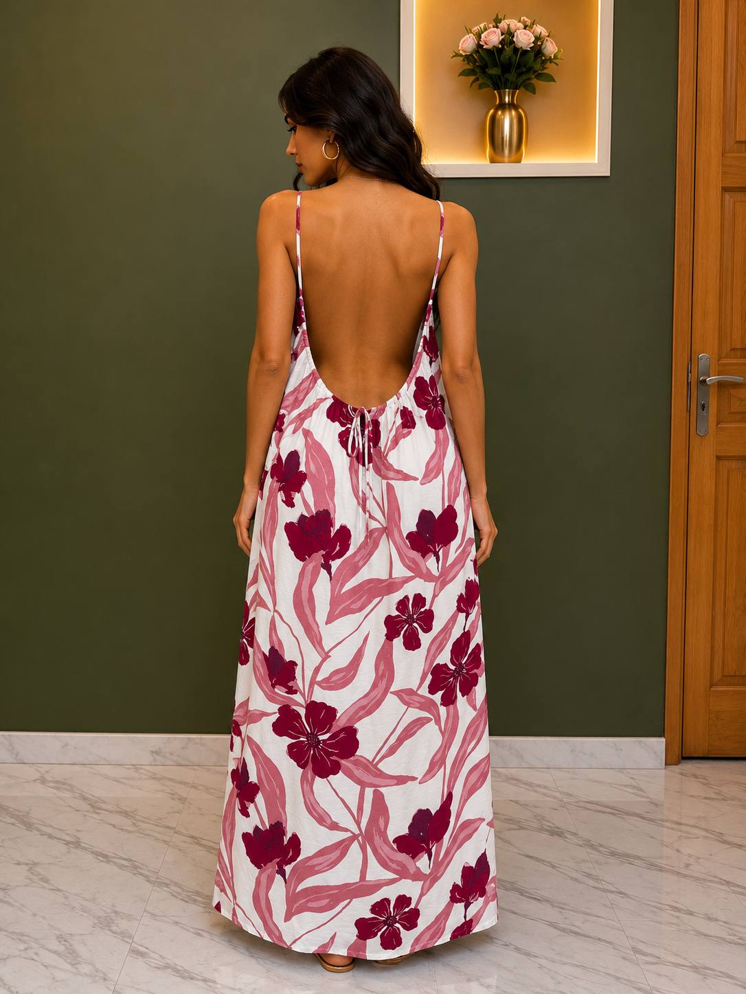 Backless Maxi Dress PRINT
