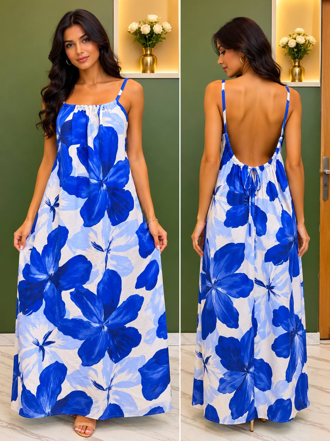 Backless Maxi Dress PRINT
