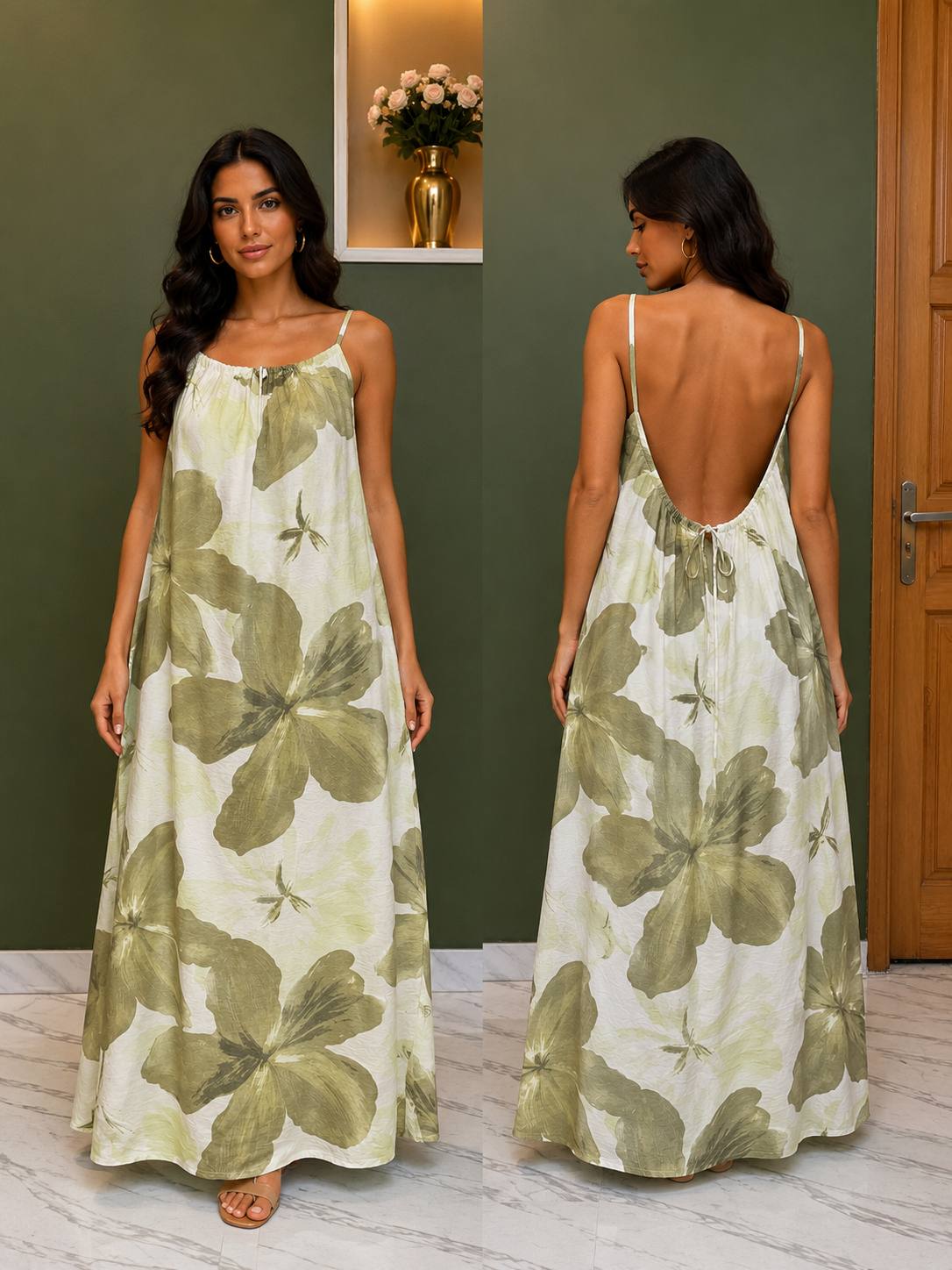 Backless Maxi Dress PRINT