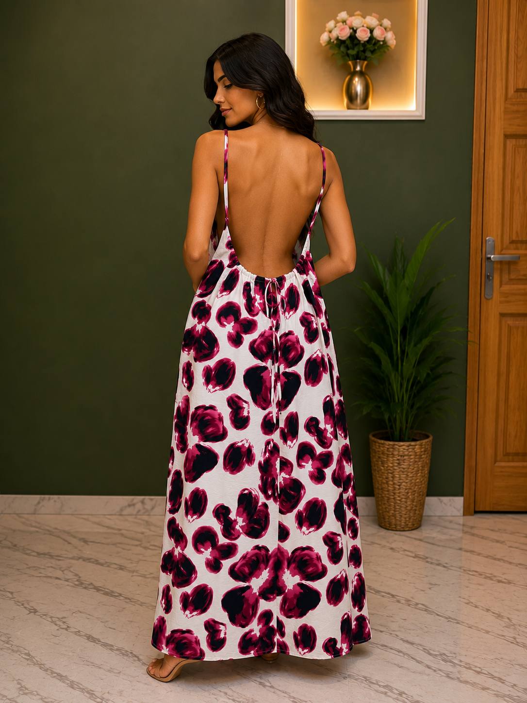 Backless Maxi Dress PRINT
